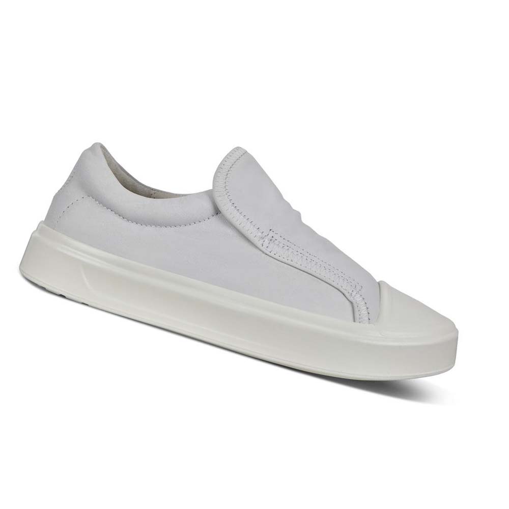 Women\'s Ecco Flexure T-cap Slip-on Sneakers White | USA 223BEX